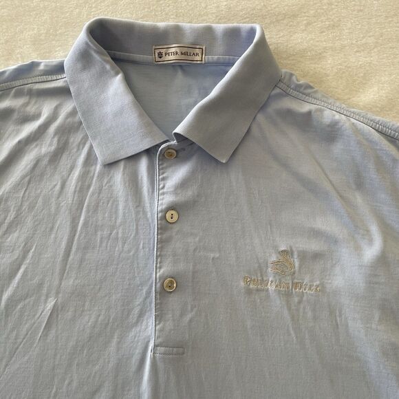 Peter Millar Polo Light Blue Button Up Pelican Hills Sz L Please Read - Picture 12 of 14